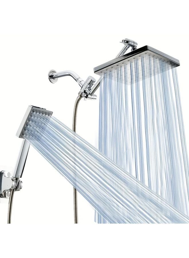Golden Shower Head Combo Set With Adjustable Arm And 7 Setting Handheld - Image 1